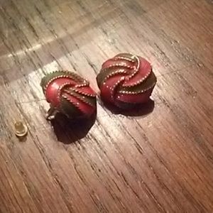 Red and green earrings